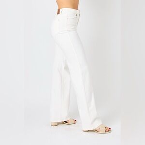 Judy Blue Off White Denim with Braid Waist Detail
